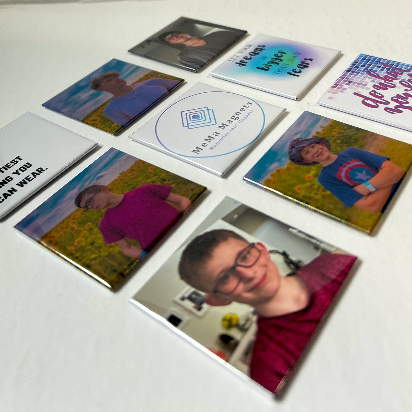 9 Custom Square Photo Magnets